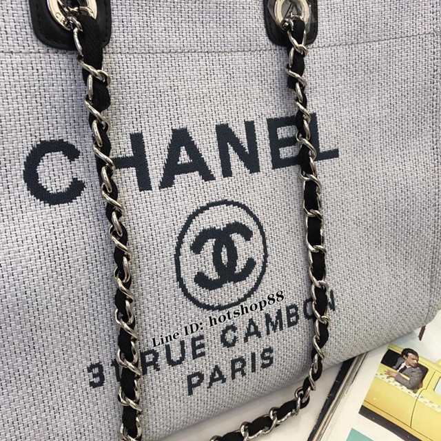 CHANEL女包 最新牛仔購物袋沙灘包 原單對版正品 經典新配色 對版刺繡LOGO 香奈兒手提袋 chanel單肩包 djc1604